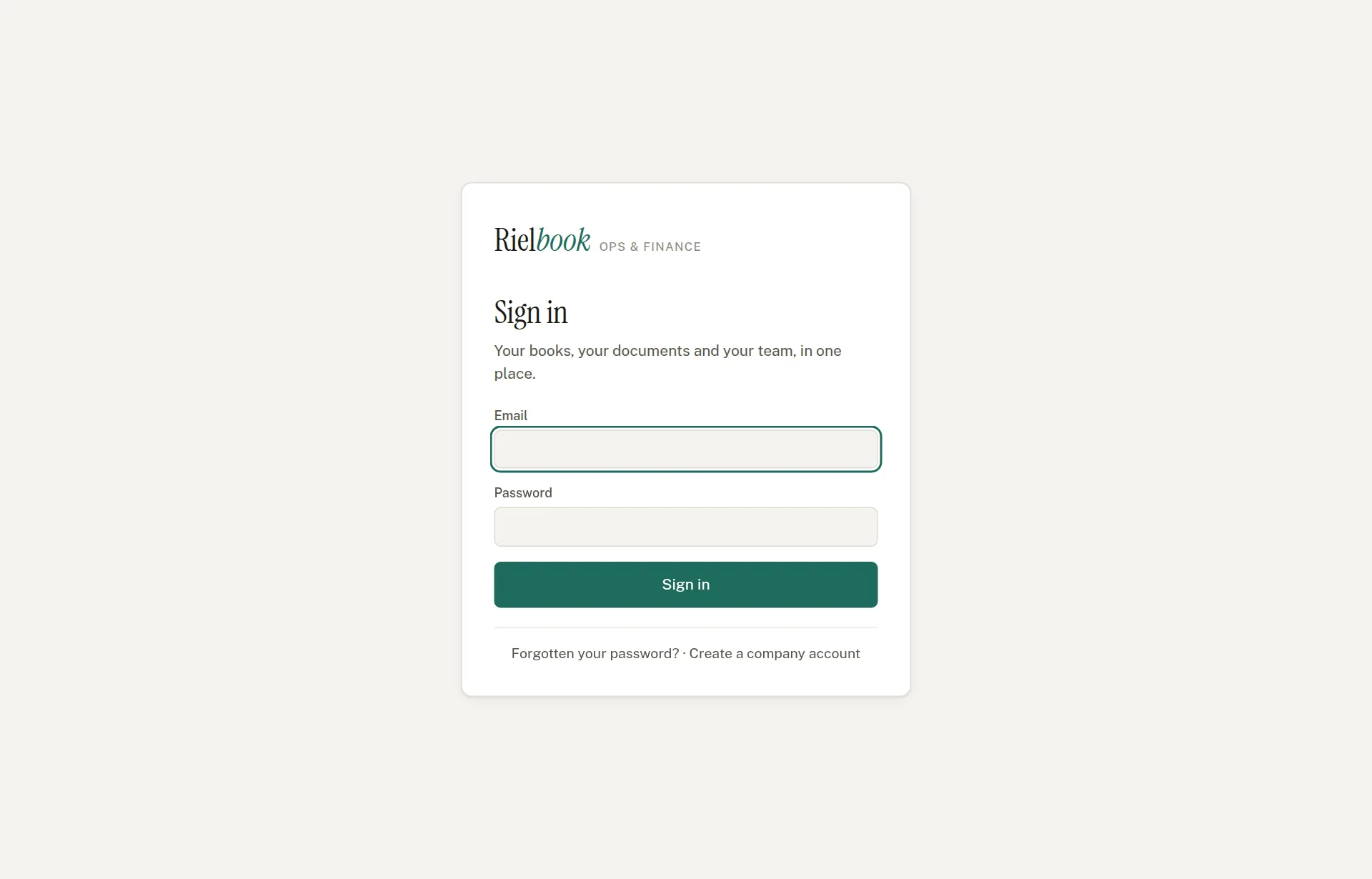 The sign-in screen