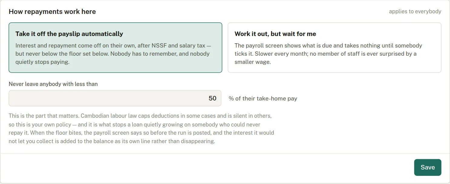 How repayments work here
